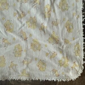 Vintage Carter's Receiving Baby Blanket Yellow Bears Clowns Cotton See Pics
